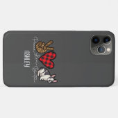 ピースラブボストンテリアかわいい犬の恋人 Case-Mate iPhoneケース (裏面(横))