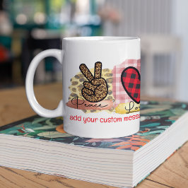 ピースラブポメラニア犬ペットドッグブリードヴァレンティーンズデー コーヒーマグカップ