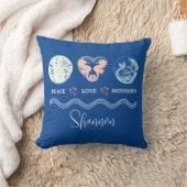 ピースラブマーメイドスパーソナライズされたクエアピロー クッション (ブランケット)
