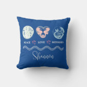 ピースラブマーメイドスパーソナライズされたクエアピロー クッション (正面)