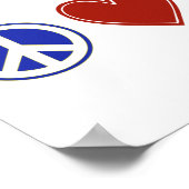 ピースラブミシガン州旗 ポスター (角)