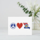 ピースラブミズーリ州旗 ポストカード (スタンド正面)