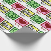 ピースラブミュージックカウトミュージシャンクリスマス ラッピングペーパー (角)