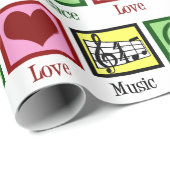 ピースラブミュージックカウトミュージシャンクリスマス ラッピングペーパー (ロールコーナー)