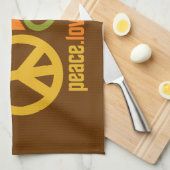 ピースラブミュージックカスタムキッチンタオル キッチンタオル (四つ折り)