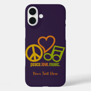 ピースラブミュージックカスタムケース iPhone 16 PLUSケース