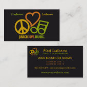 ピースラブミュージックカスタム名刺 名刺 (正面/裏面)