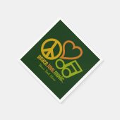 ピースラブミュージックカスタム紙ナプキン スタンダードカクテルナプキン (角)