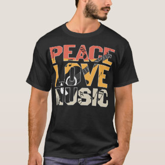 ピースラブミュージックギタープレイヤープレミアム Tシャツ
