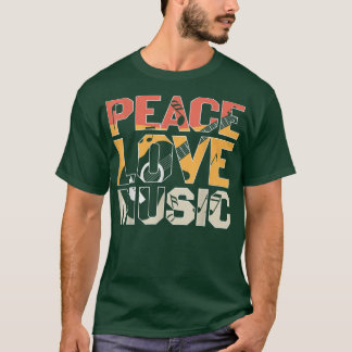 ピースラブミュージックギタープレーヤー Tシャツ