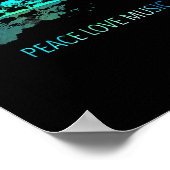 ピースラブミュージックギターレイクシャドーヒッピー音楽 ポスター (角)