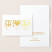 ピースラブミュージックビューティフルミュージシャン金ゴールド 箔カード (ディスプレー)