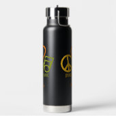 ピースラブミュージック名前をカスタムする ウォーターボトル (左面)