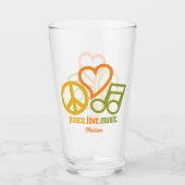 ピースラブミュージック名前をカスタムする タンブラーグラス (裏面)