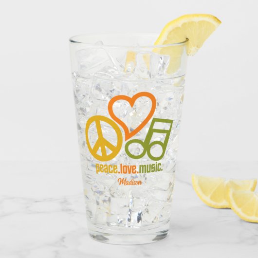ピースラブミュージック名前をカスタムする タンブラーグラス (アイス裏面)