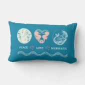 ピースラブメルメイズアートティール（緑がかった色）ランバーピロー ランバークッション (裏面)