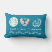 ピースラブメルメイズアートティール（緑がかった色）ランバーピロー ランバークッション (正面)
