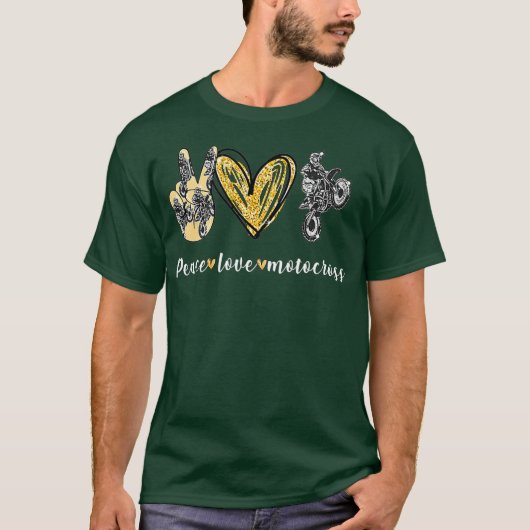 ピースラブモトクロス Tシャツ (正面)