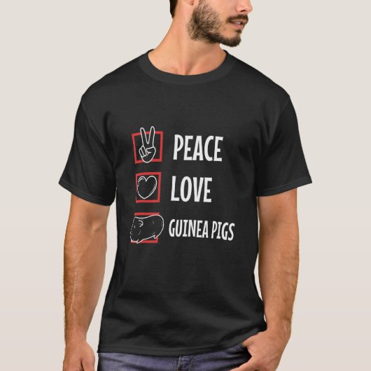 ピースラブモルモット Tシャツ (正面)