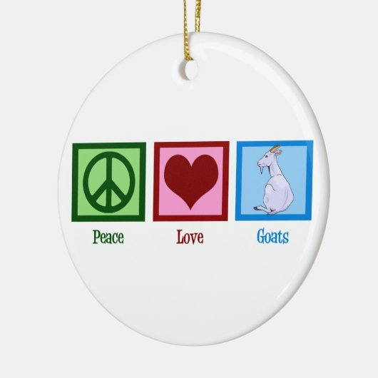 ピースラブヤギかわいいファーム動物のクリスマス セラミックオーナメント (左)