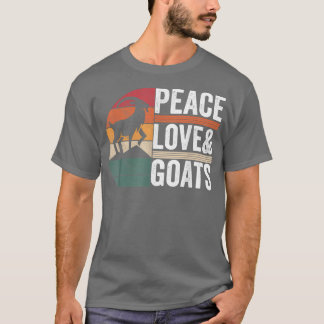 ピースラブヤギ農家農業レトロ Tシャツ
