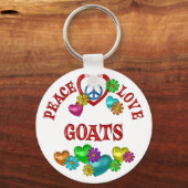 ピースラブヤギ キーホルダー (正面)