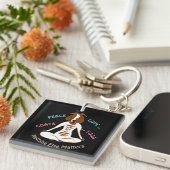 ピースラブヤギYOGA | GetYerGoat™ キーホルダー (正面右)