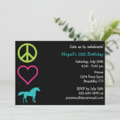 ピースラブユニコーンズガールズ誕生日招待状 招待状 (スタンド正面)