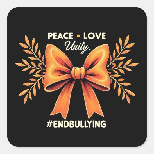 ピースラブユニティいじめ認識度 スクエアシール (正面)