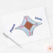 ピースラブユニティhakuna matata .png 楕円形シール (封筒)