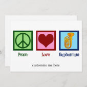 ピースラブユーフォニアムキュートカスタムクリスマスクリスマス シーズンカード (正面/裏面)