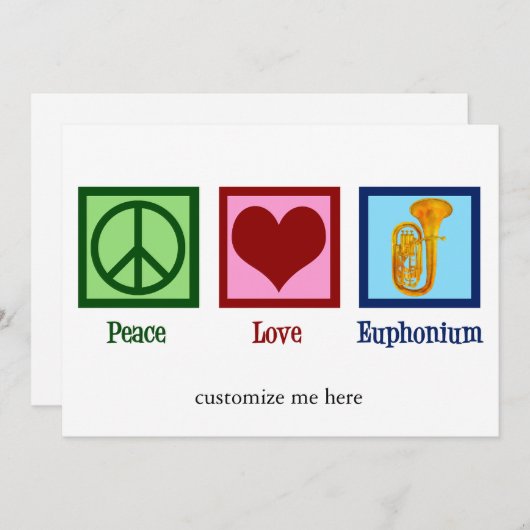 ピースラブユーフォニアムキュートカスタムクリスマスクリスマス シーズンカード (正面/裏面)