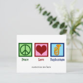 ピースラブユーフォニアムキュートカスタムクリスマスクリスマス ポストカード (スタンド正面)