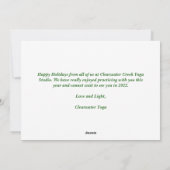 ピースラブヨガカスタムスタジオネームクリスマス シーズンカード (裏面)