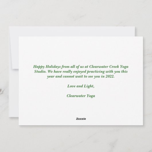 ピースラブヨガカスタムスタジオネームクリスマス シーズンカード (裏面)