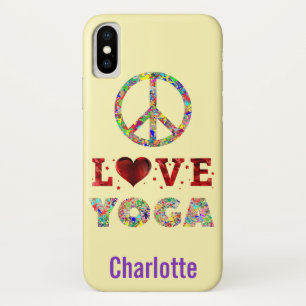 ピースラブヨガカラフルスピリチュアル iPhone X ケース