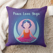 ピースラブヨガガール瞑想イン宇宙 クッション (ブランケット)