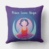 ピースラブヨガガール瞑想イン宇宙 クッション (裏面)