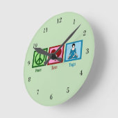 ピースラブヨガ ラウンド壁時計 (傾斜)