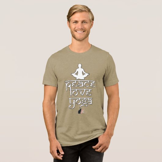 ピースラブヨガTシャツ トライブレンドTシャツ (正面全面)