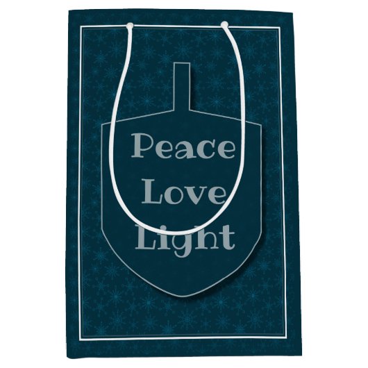 ピースラブライトドリデルスタースノーフレーク ミディアムペーパーバッグ (正面)