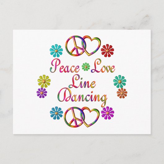 ピースラブライン踊り ポストカード (正面)