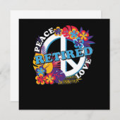 ピースラブリタイア退職したメントグランドパヒッパイギフト 招待状 (正面/裏面)