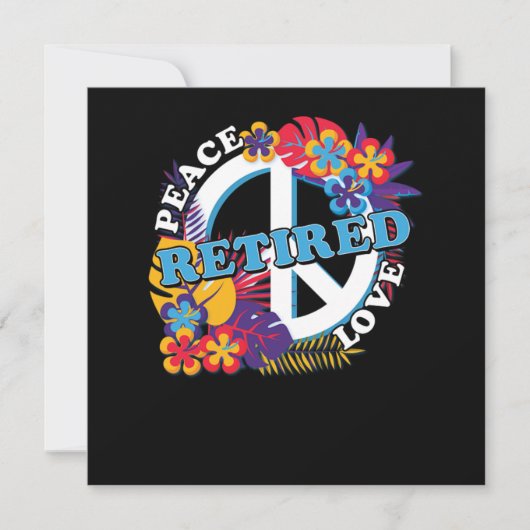 ピースラブリタイア退職したメントグランドパヒッパイギフト 招待状 (正面)