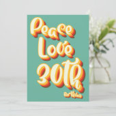 ピースラブレトロGroovyサンセット30th誕生日 招待状 (スタンド正面)