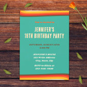 ピースラブレトロGroovy Sunset 21st誕生日 招待状