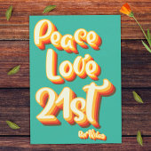 ピースラブレトロGroovy Sunset 21st誕生日 招待状