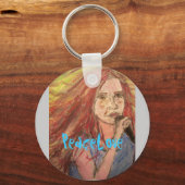 ピースラブロッカーガール キーホルダー (正面)