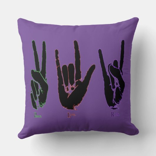 ピースラブロックホワイトハンドシンボル装飾用クッション2 クッション (裏面)