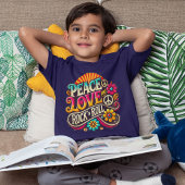 ピースラブロックンロールレトロ70sヴィンテージ サイケデリック ベビーTシャツ